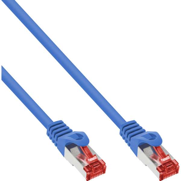 InLine 100er Bulk-Pack Patchkabel - S/FTP (PiMf) - Cat.6 - PVC - CU - blau - 0,5m