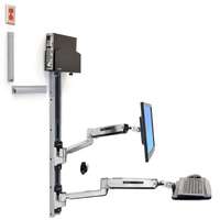 Ergotron LX Wall Mount System with Small CPU Holder - Systemeinheit-/Monitor-/Tastatur-Montagekit -