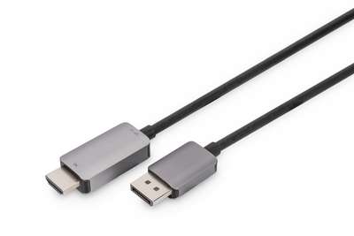 DIGITUS Adapterkabel - DisplayPort männlich Verriegelung zu HDMI männlich - 1 m - Schwarz - Druckkno