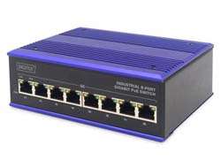 DIGITUS 8 Port Gigabit Ethernet Netzwerk PoE Switch, Industrial, Unmanaged