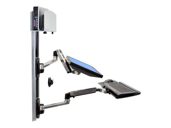 Ergotron LX Wall Mount System - Befestigungskit (Wandarm, Maushalterung, 2 Schienenabdeckungen, Tast