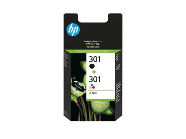 HP 301 - 2er-Pack - Schwarz, Farbe (Cyan, Magenta