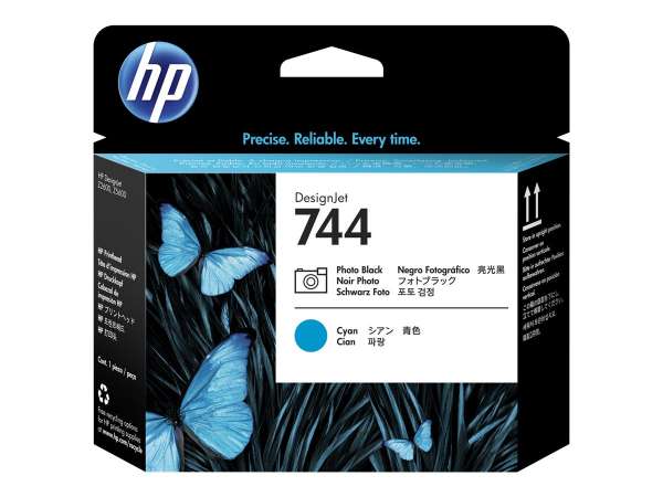 HP 744 - Photo schwarz, Cyan - Druckkopf - für