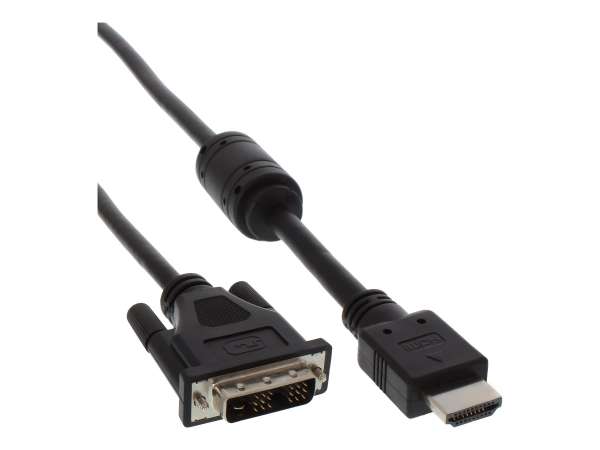 InLine HDMI-DVI Adapterkabel - 19pol Stecker auf 18+1 Stecker - mit Ferrit - 1,8m