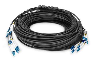 DIGITUS Vorkonfektionierte Glasfaser Universal Breakout Kabel, Singlemode OS2, 8 Fasern, LC/UPC - LC