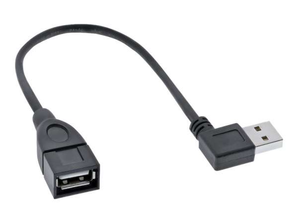 InLine Smart USB 2.0 Verlängerung gewinkelt - ST / BU - Typ A - schwarz - 0,2m