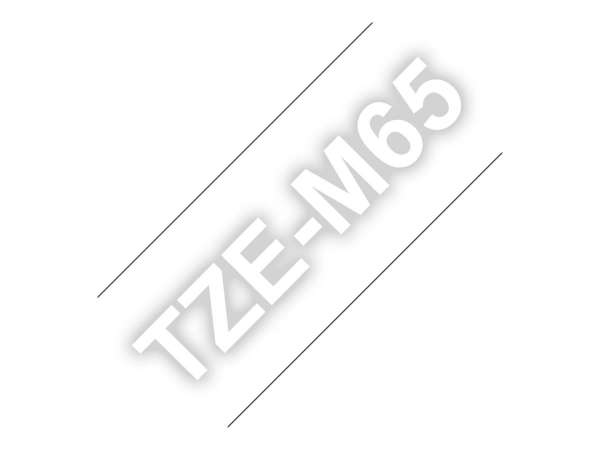 Brother TZe-M65 - Matt - Klebstoff - weiß auf transparent matt - Rolle (3,6 cm x 8 m)