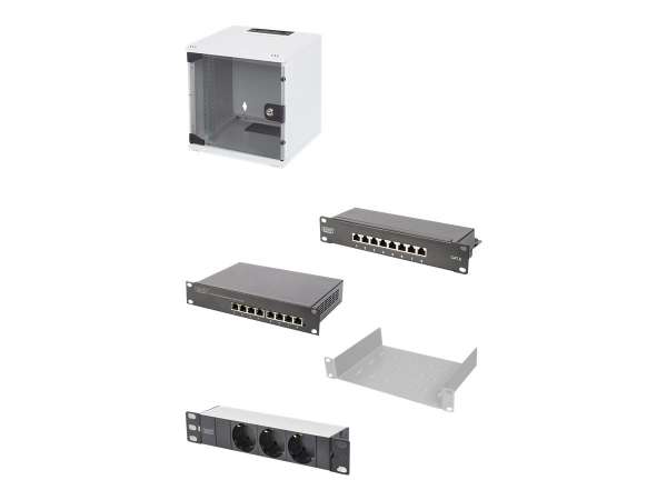 DIGITUS Netzwerk-Set 254 mm (10") - 6HE, 312 x 300 mm (B x T)