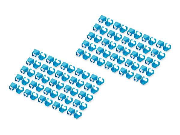 DIGITUS Kabelclips mit Farbcodierung - für Patch-Kabel - Blau (Packung mit 100)