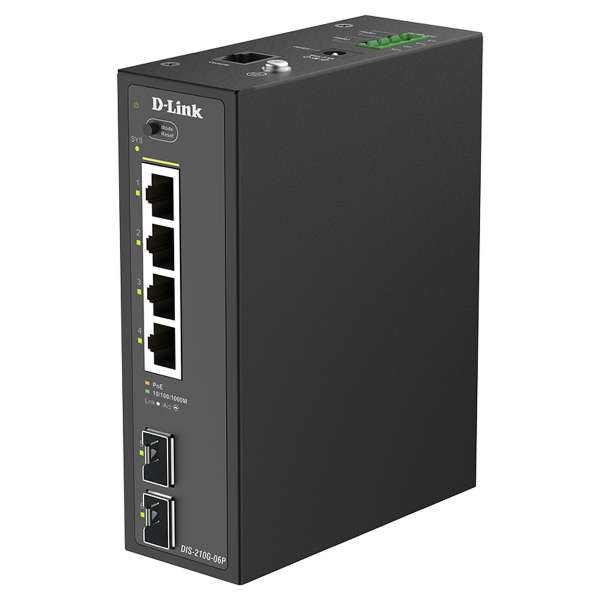 D-Link DIS 210G-06P - Switch - industriell - Smart - 4 x 10/100/1000 (PoE+)