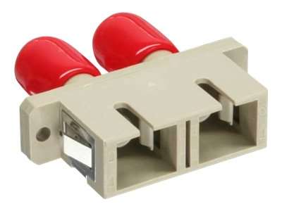 InLine LWL Kupplung - Duplex ST/SC - multimode - beige - Keramik-Hülse - zum Einbau