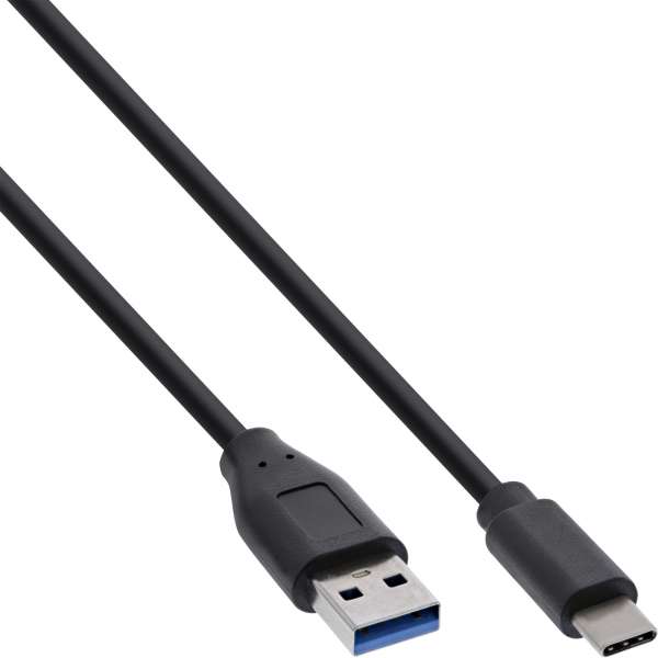 InLine USB 3.2 Gen.1x2 Kabel - USB-C Stecker an A Stecker - schwarz - 0,5m