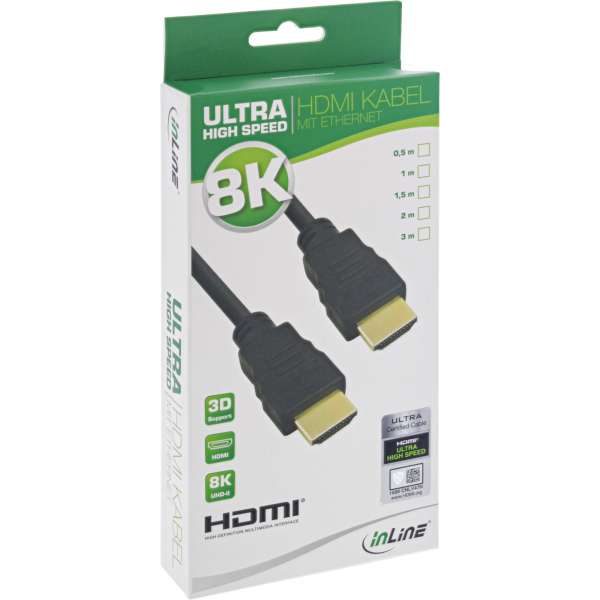 InLine Zertifiziertes HDMI Kabel - Ultra High Speed HDMI - 8K4K - 1m
