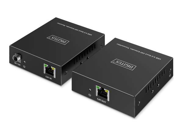 DIGITUS USB 3.2 Gen1 CAT Extender, 5 Gbps, 4 Ports: 3x USB-A / 1x USB-C, 100m