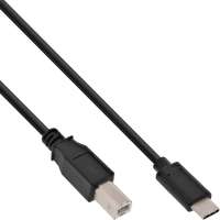 InLine USB 2.0 Kabel - USB-C Stecker an USB-B Stecker - schwarz - 0,5m