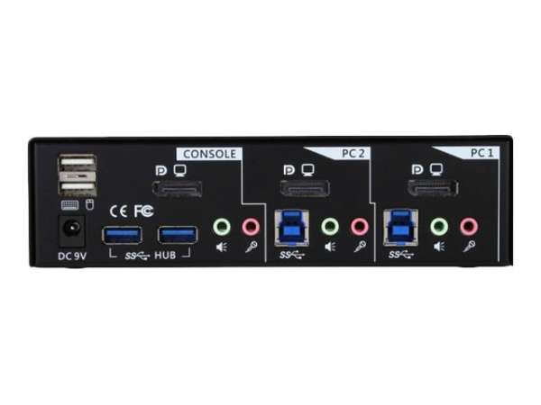 InLine KVM Desktop Switch - 2-fach - DisplayPort - USB 3.0 Hub - mit Audio
