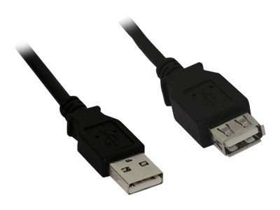 InLine USB 2.0 Verlängerung - Stecker / Buchse - Typ A - schwarz - 0,5m