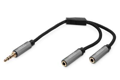 DIGITUS Audio Splitter, 3,5 mm Klinke auf 2x 3,5 mm Buchse