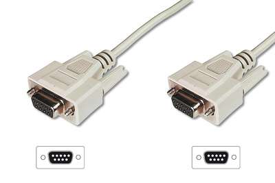 DIGITUS ASSMANN 50x Serielles Anschlusskabel 2x DSUB 9 Buchse beige Belegung 1 1 - Kabel - Digital/D