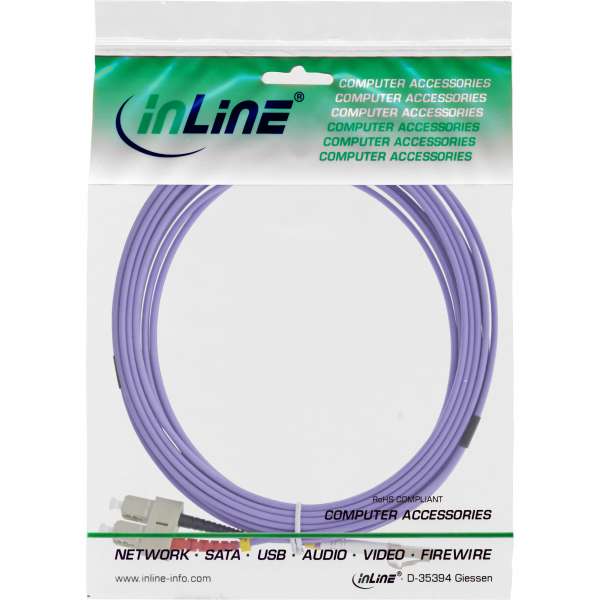 InLine LWL Duplex Kabel - LC/SC - 50/125µm - OM4 - 1m