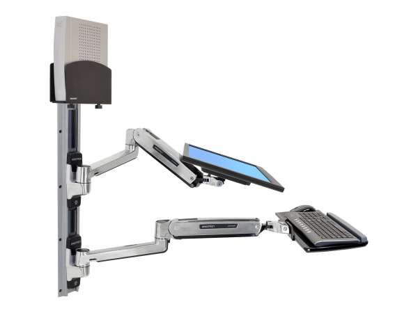 Ergotron LX Wall Mount System with Small CPU Holder - Systemeinheit-/Monitor-/Tastatur-Montagekit -