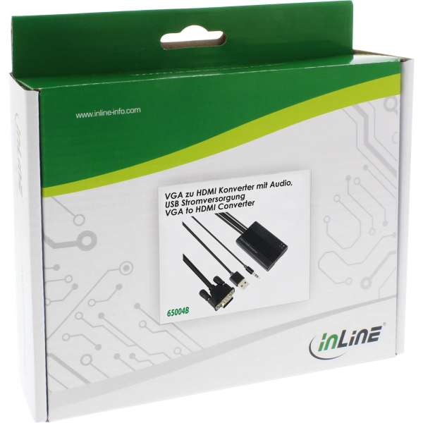 InLine Adapterkabel - USB, HD-15 (VGA), mini-phone stereo 3.5 mm männlich zu HDMI weiblich