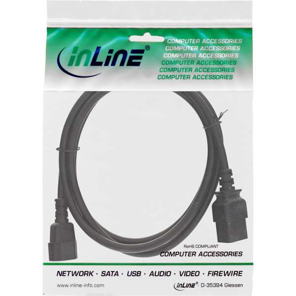 InLine Netz Adapterkabel - IEC 60320 C14 auf C19 - max 10A - 3m