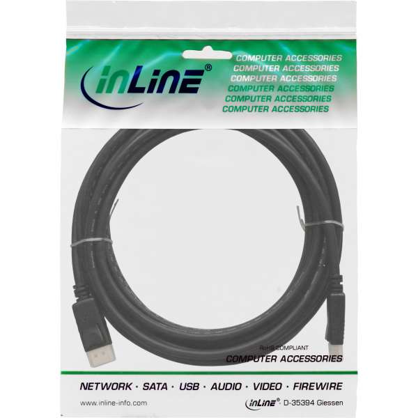 InLine DisplayPort Kabel - schwarz - vergoldete Kontakte - 7,5m