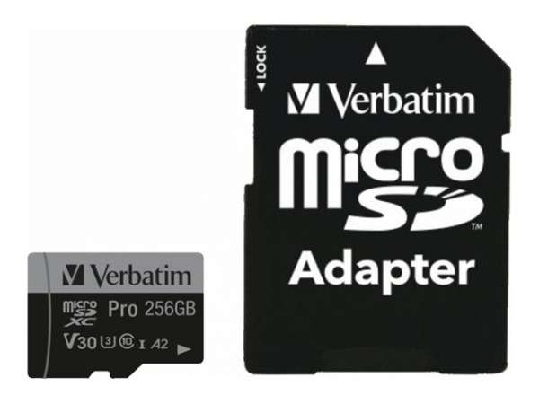 Verbatim PRO U3 - Flash-Speicherkarte (microSDXC-an-SD-Adapter inbegriffen)