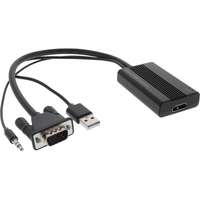 InLine Adapterkabel - USB, HD-15 (VGA), mini-phone stereo 3.5 mm männlich zu HDMI weiblich